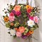 Spring Wreaths for Front Door, 22'' Summer Front Door Wreath with Daisy Flowers & Greenery Leaves, Pink Wreath for Indoor & Outside All Season